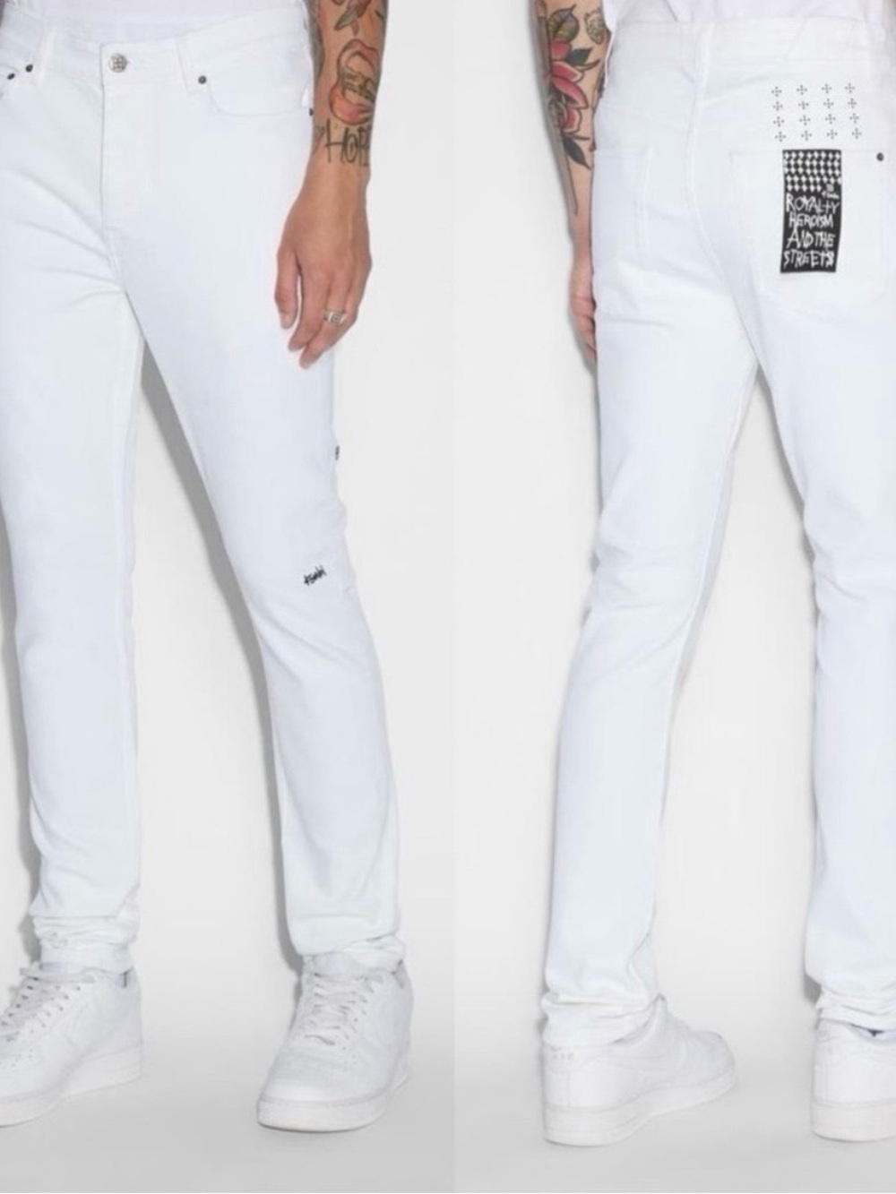 Avalanche White Skinny Jeans for Men